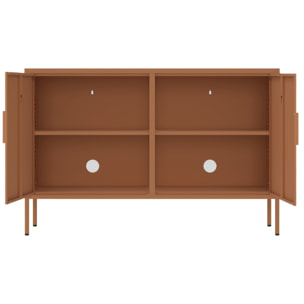 Credenza in metallo 2 ante 100x40x72cm mattone - Pop