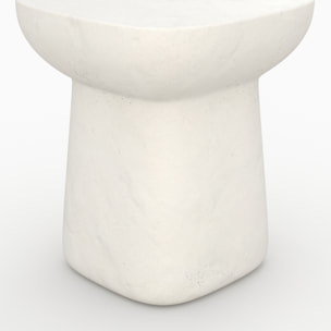 Table d'appoint carrée en béton blanc - Samui