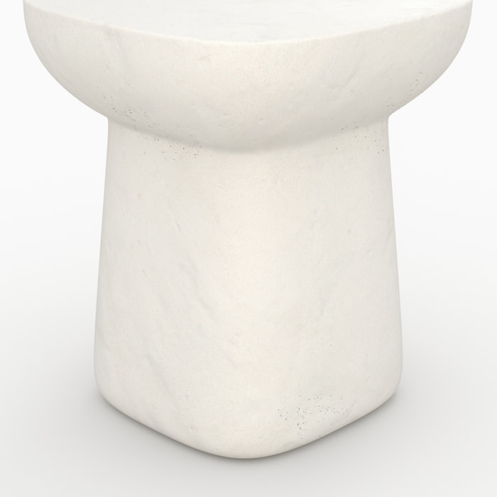 Table d'appoint carrée en béton blanc - Samui