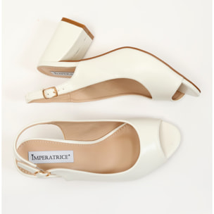 Sandali in simil pelle con tacco comodo quadrato