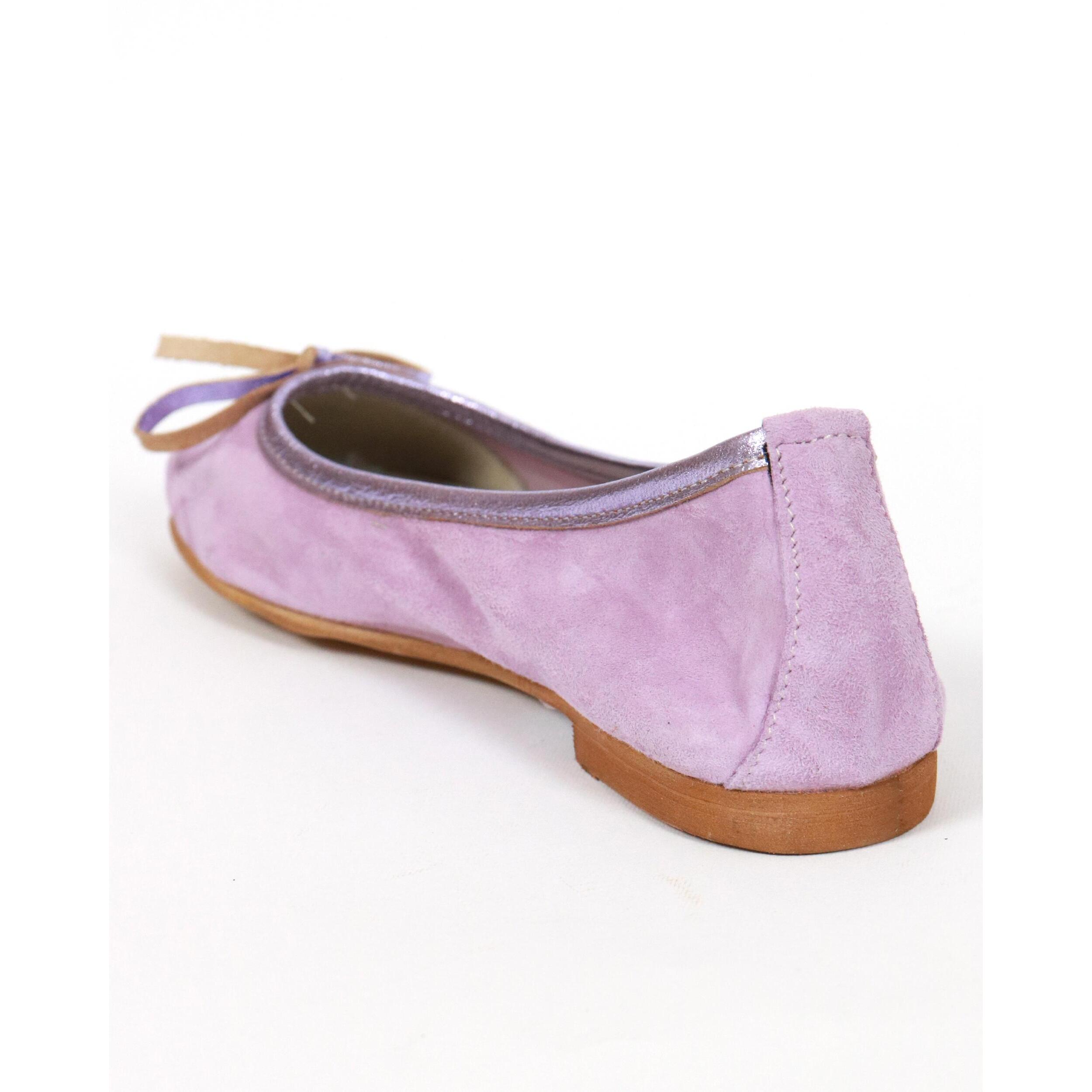 BALLERINA CHOCOLA' CAMOSCIO PELLE VIOLA