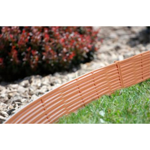 Frontera de cesped Prosperplast ''Ibra'' para jardin de plastico 3,90m en color terracota