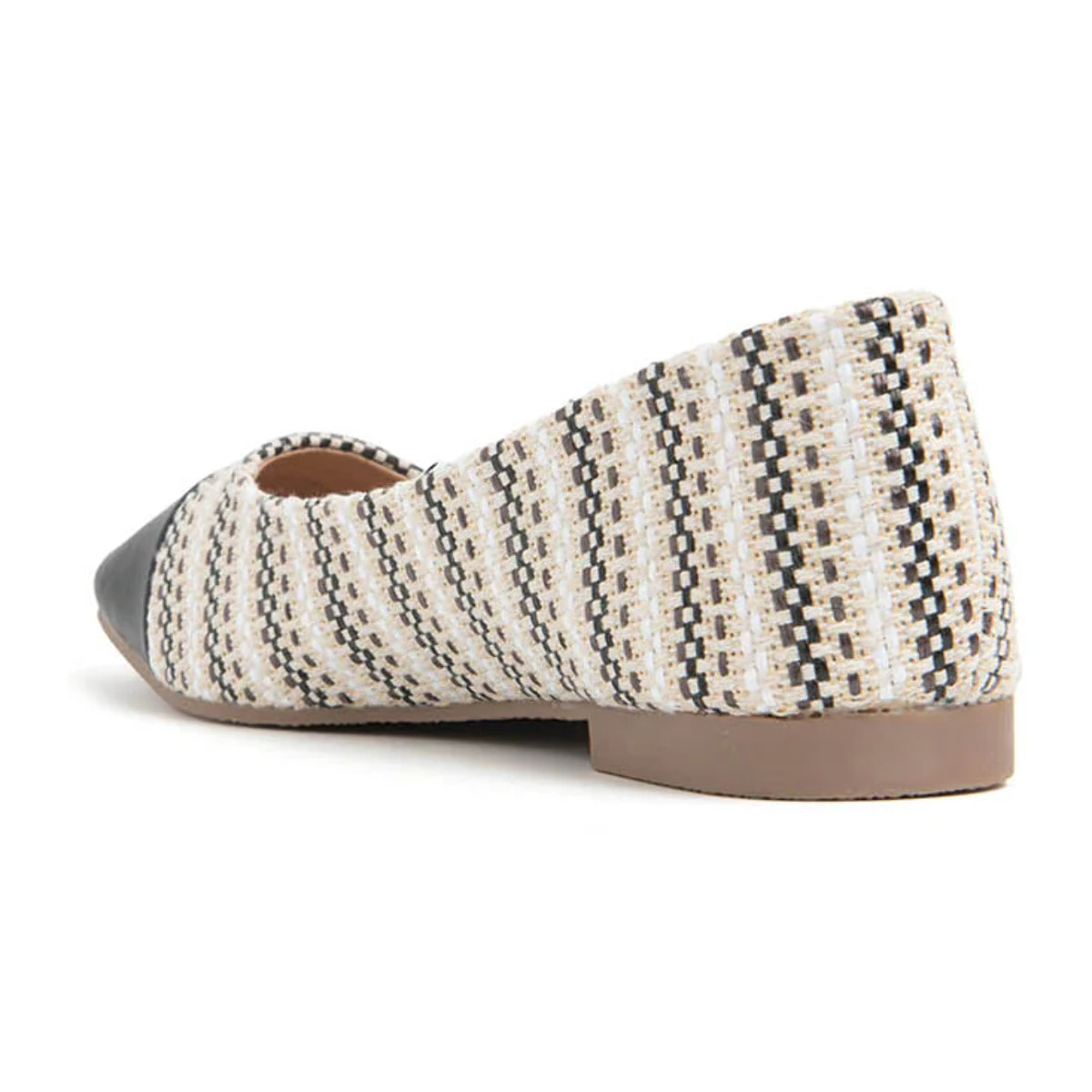 Ballerina bassa,punta quadrata - NERO