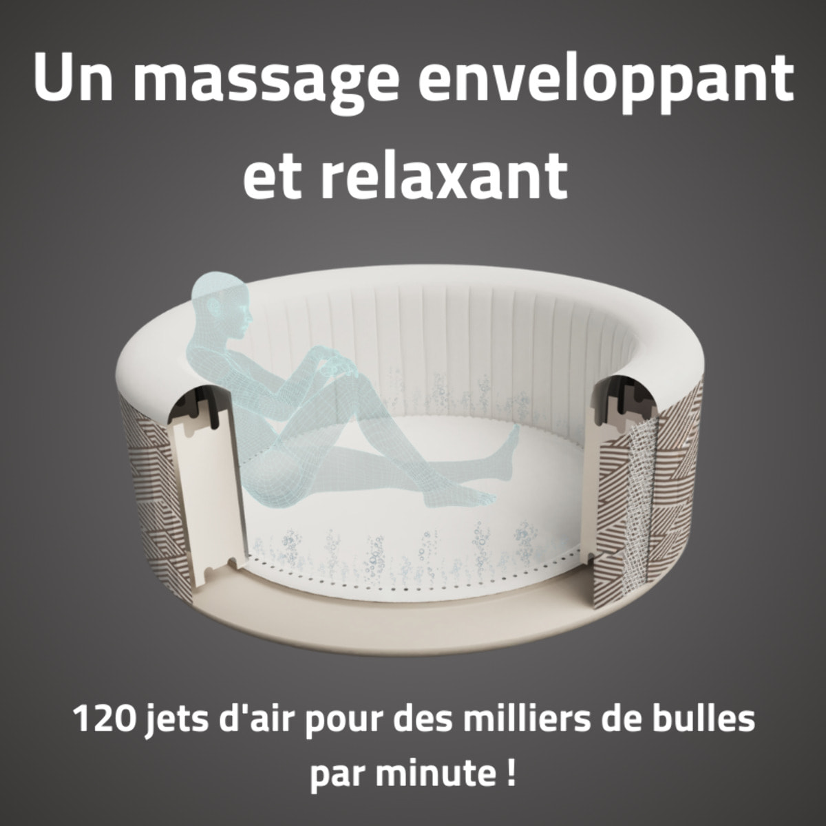 Bestway Spa gonflable rond Lay-Z-Spa Madrid AirJet avec WiFi 2-4 personnes