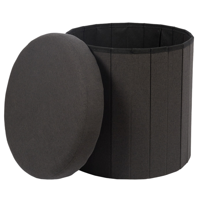 COFFRE POUF PLIABLE NOIR PILLS