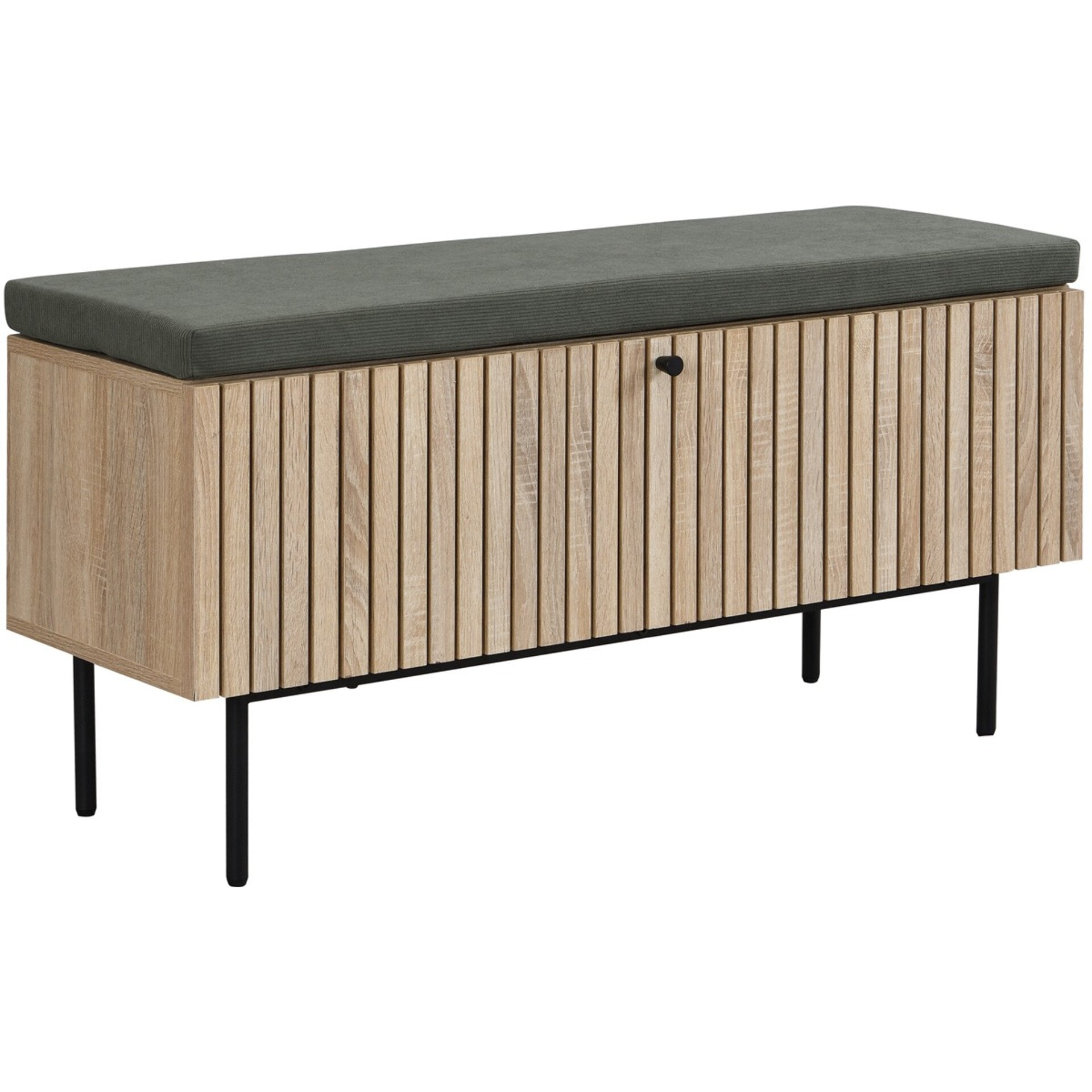 Banc d'entrée avec rangement effet chêne - SOLNA