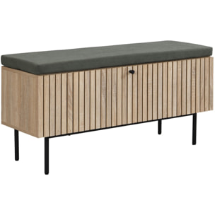 Banc d'entrée avec rangement effet chêne - SOLNA
