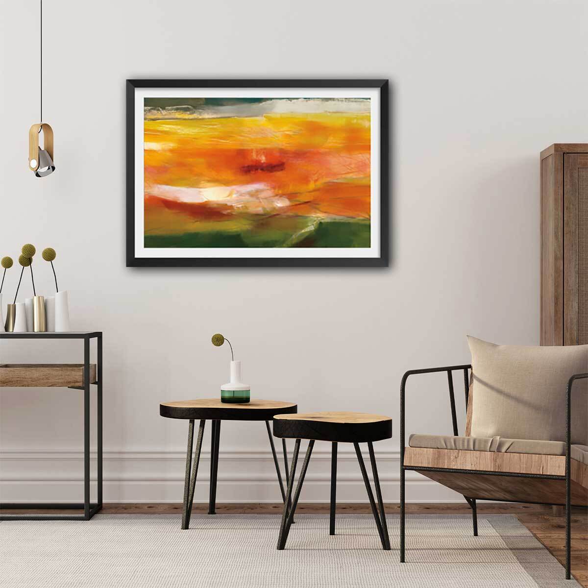 Poster orange seville Affiche + cadre en bois - Noir