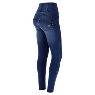 Jeans push up WR.UP® vita alta in denim navetta ecologico con strappi