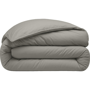 Housse De Couette 100% Percale De Coton Lavé Gris Perle