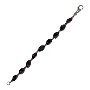 Bracciale con Onice Nero e Granato Rosso