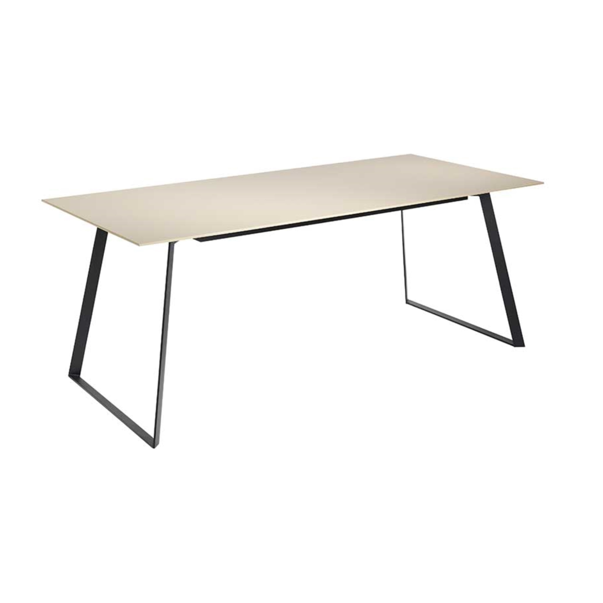 Mesa de comedor fija VICTORIA - moka brillo y negro - 180x90x75cm