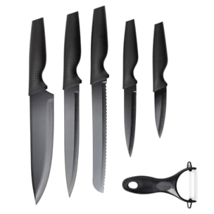 Juego de 5 cuchillos + pelador en acero inoxidable willow san ignacio