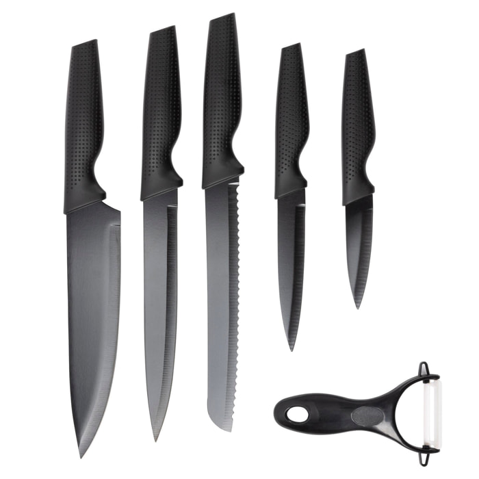 Juego de 5 cuchillos + pelador en acero inoxidable willow san ignacio