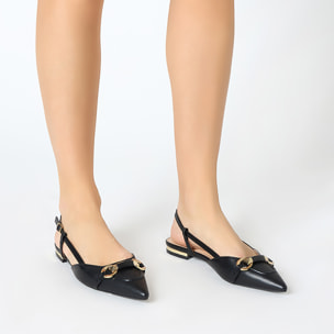 Ballerine slingback donna nere a punta