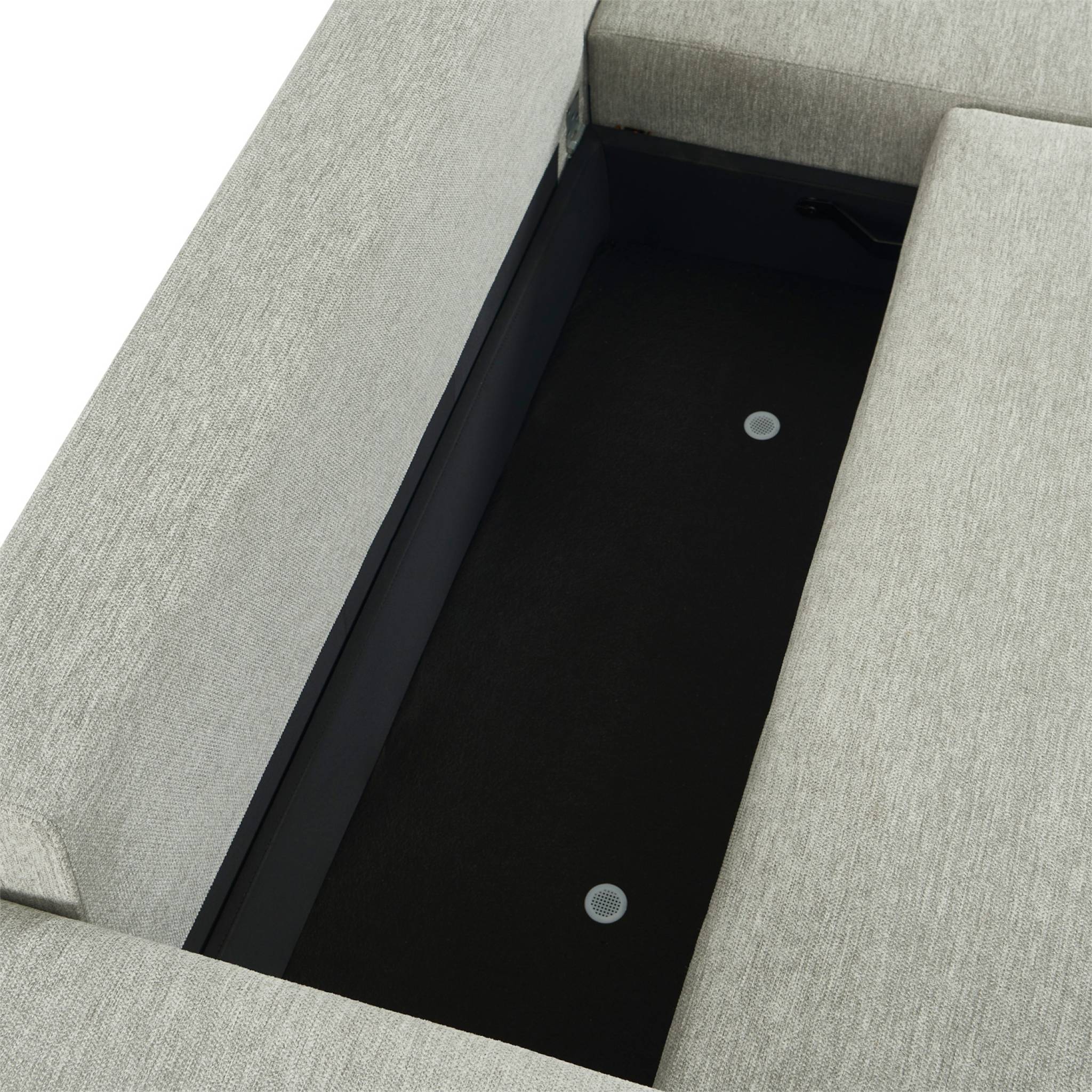 Canapé d'angle droit convertible 3 places tissu avec coffre WIDE