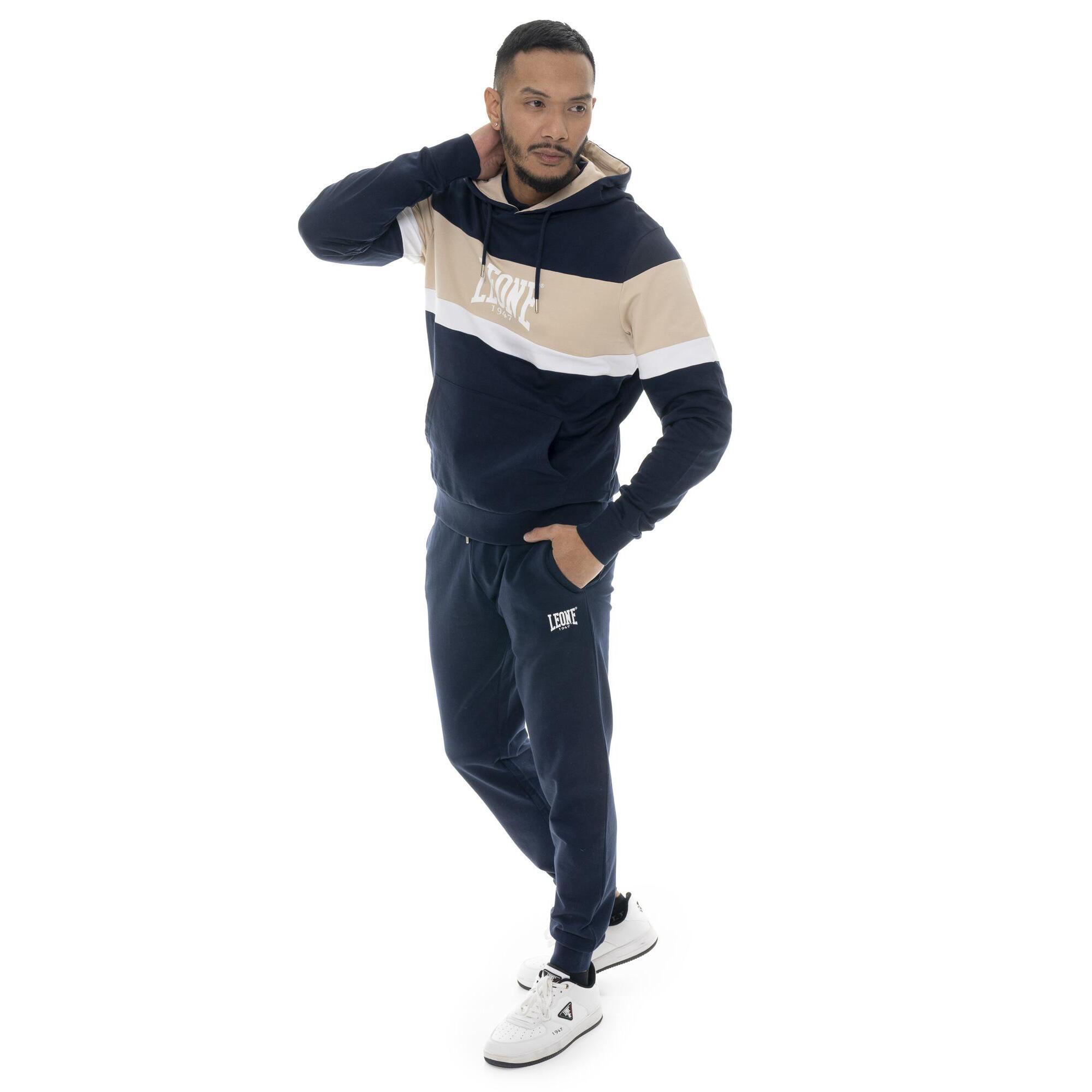 Tuta da uomo pull on con cappuccio in cotone non garzato Leone Easy