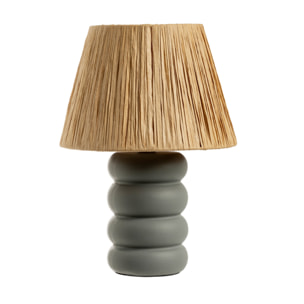 Lampada Da Tavolo Comodino Ricaricabile Accensione On/Off Modello Atene Big Grigio