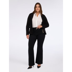 Fiorella Rubino - Jeans acampanados con botones decorativos - Negro