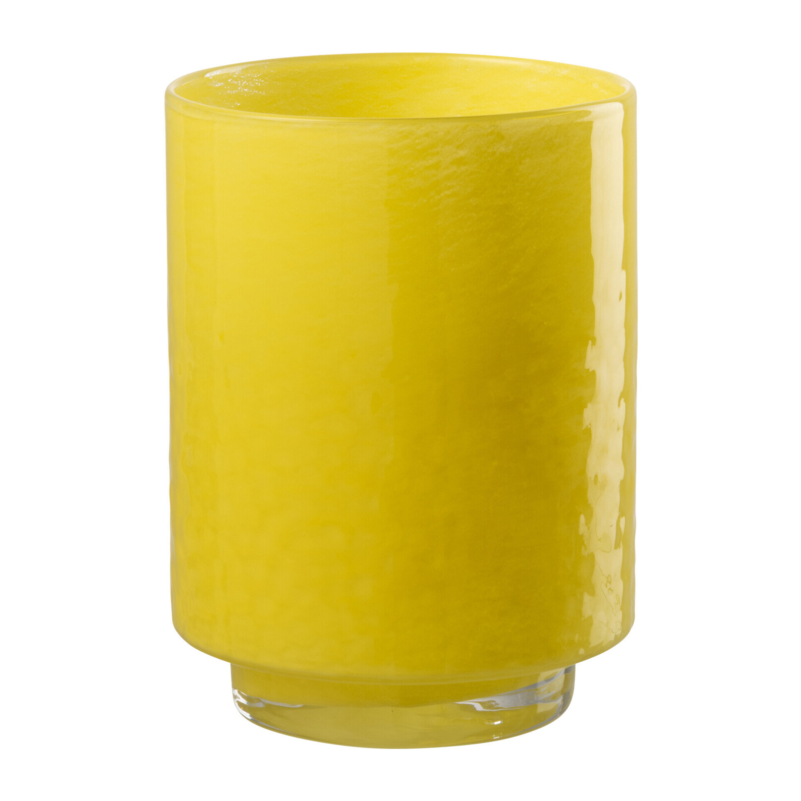 J-Line Vase Cylindre Relief - verre - jaune - small