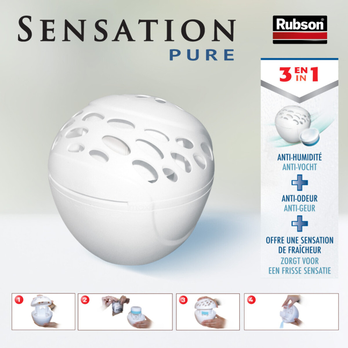 Pack de 2 - Rubson - Recharge Sensation 3En1 Aroma Energy Fruit Lot De 2 Recharges