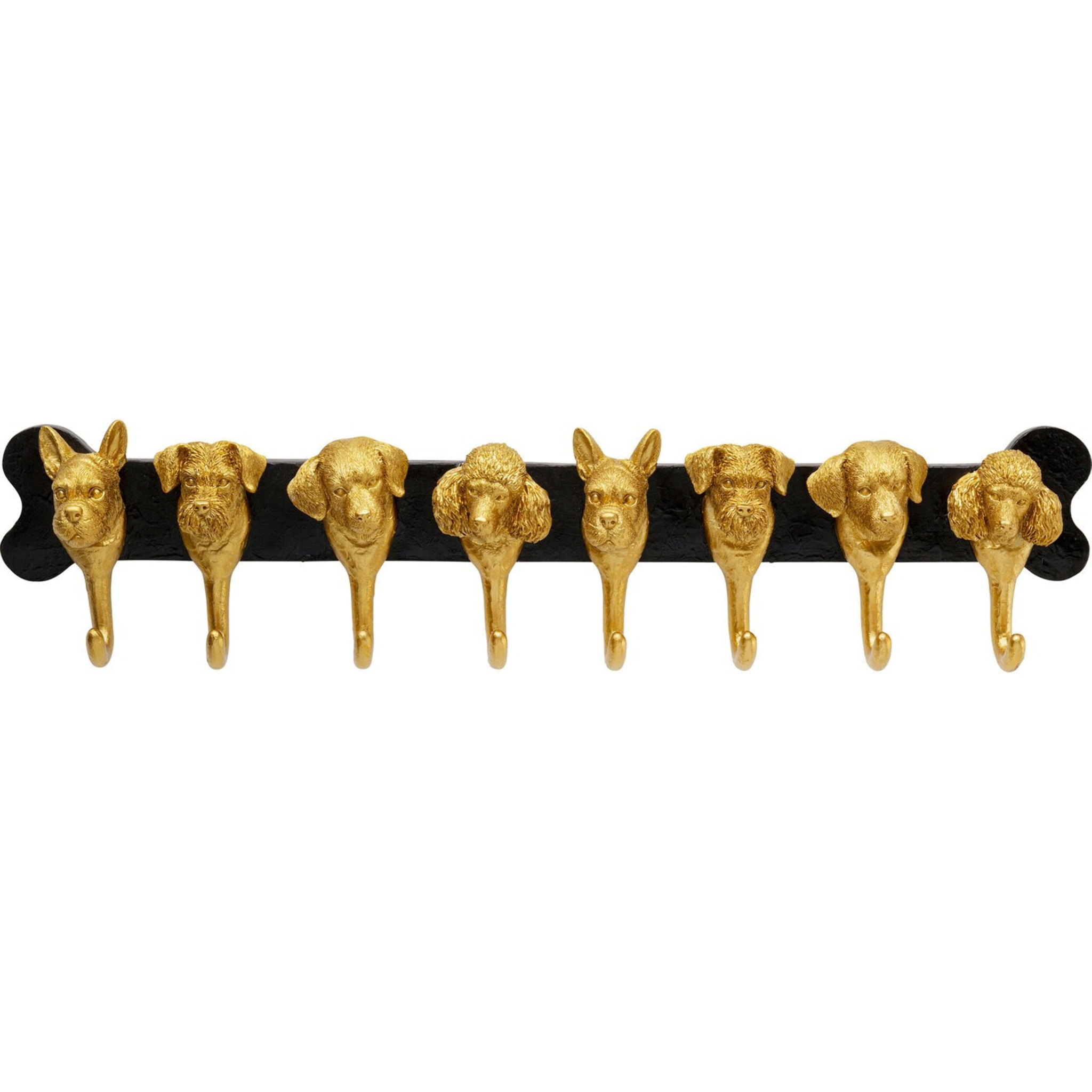 Portemanteau mural chiens 69cm doré Kare Design