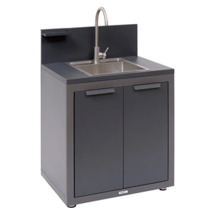 Module évier pour cuisine d'été Oxyana gris graphite
