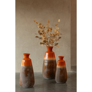 J-Line vase - céramique - orange/marron foncé