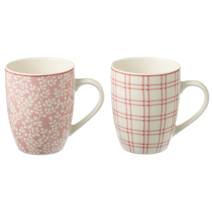 J-Line tasse - céramique - rose clair - boîte de 2