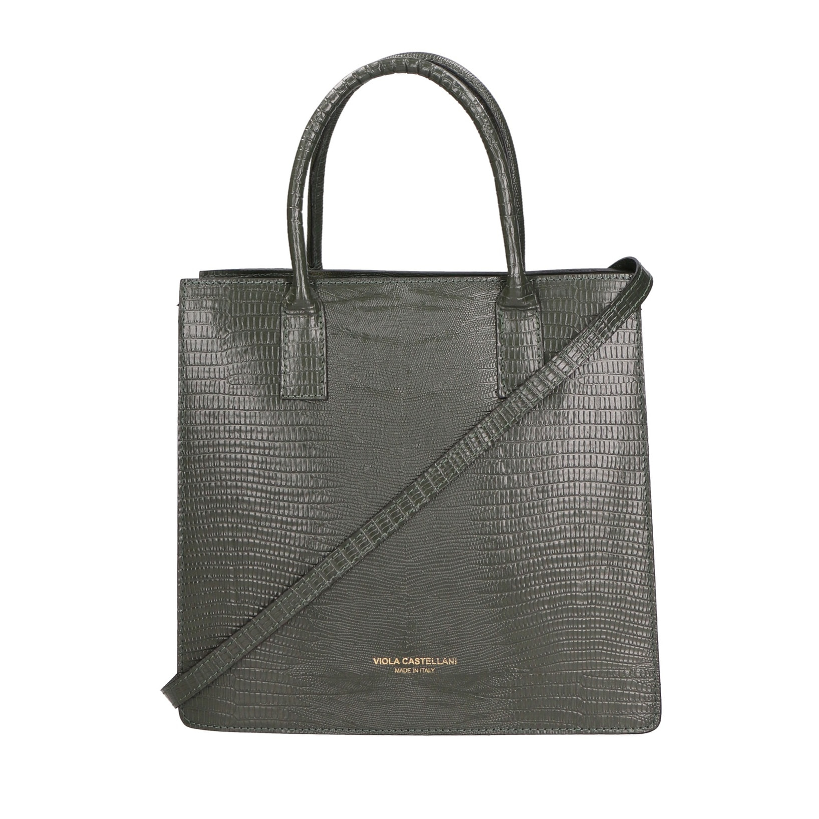 Borsa a mano da donna - Modello Giulia - Vera pelle effetto cocco - 30.0 x 28.0 x 10.0 cm