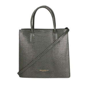 Borsa a mano da donna - Modello Giulia - Vera pelle effetto cocco - 30.0 x 28.0 x 10.0 cm