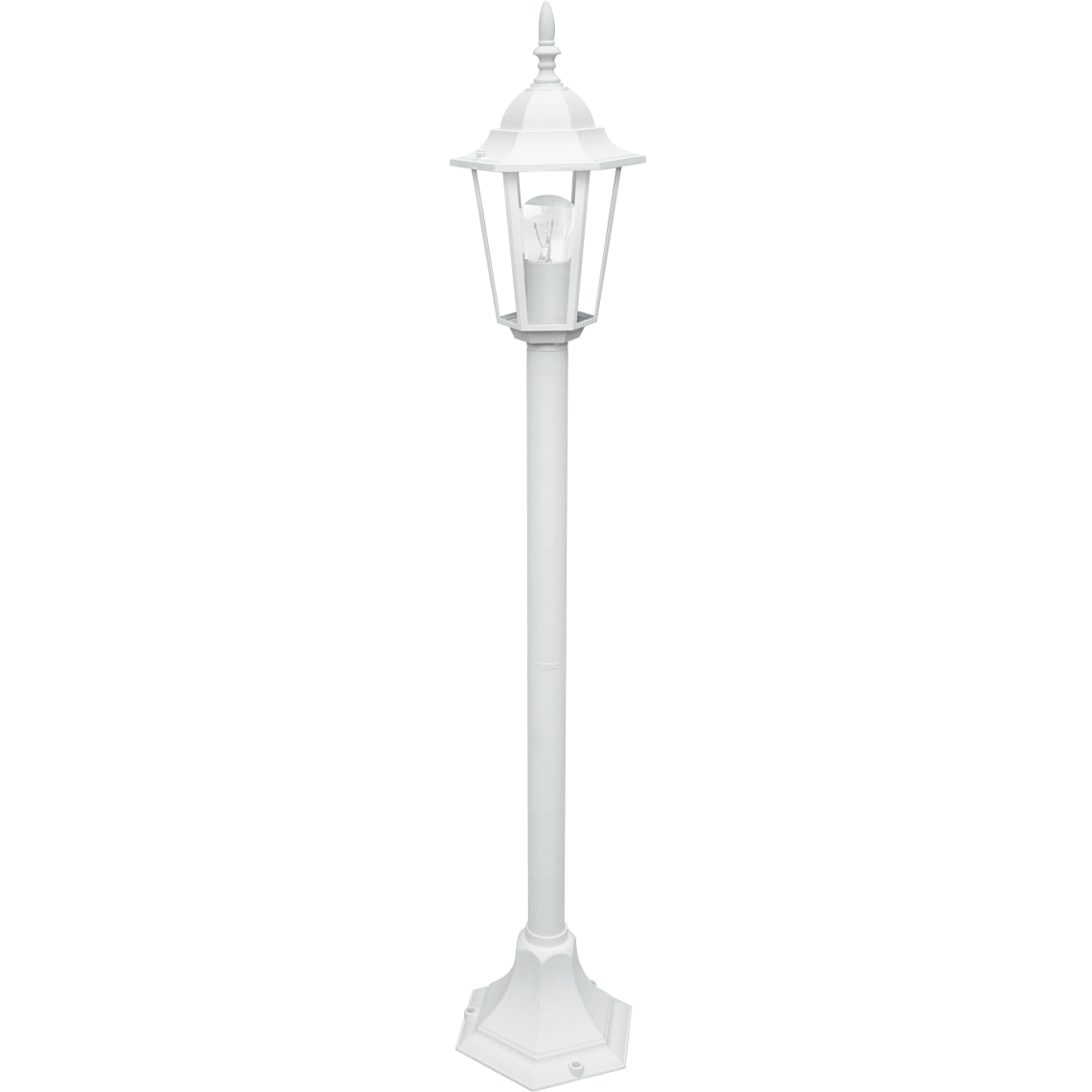 Paletto per esterno MILANO bianco con diffusore in vetro 105 cm. IP44