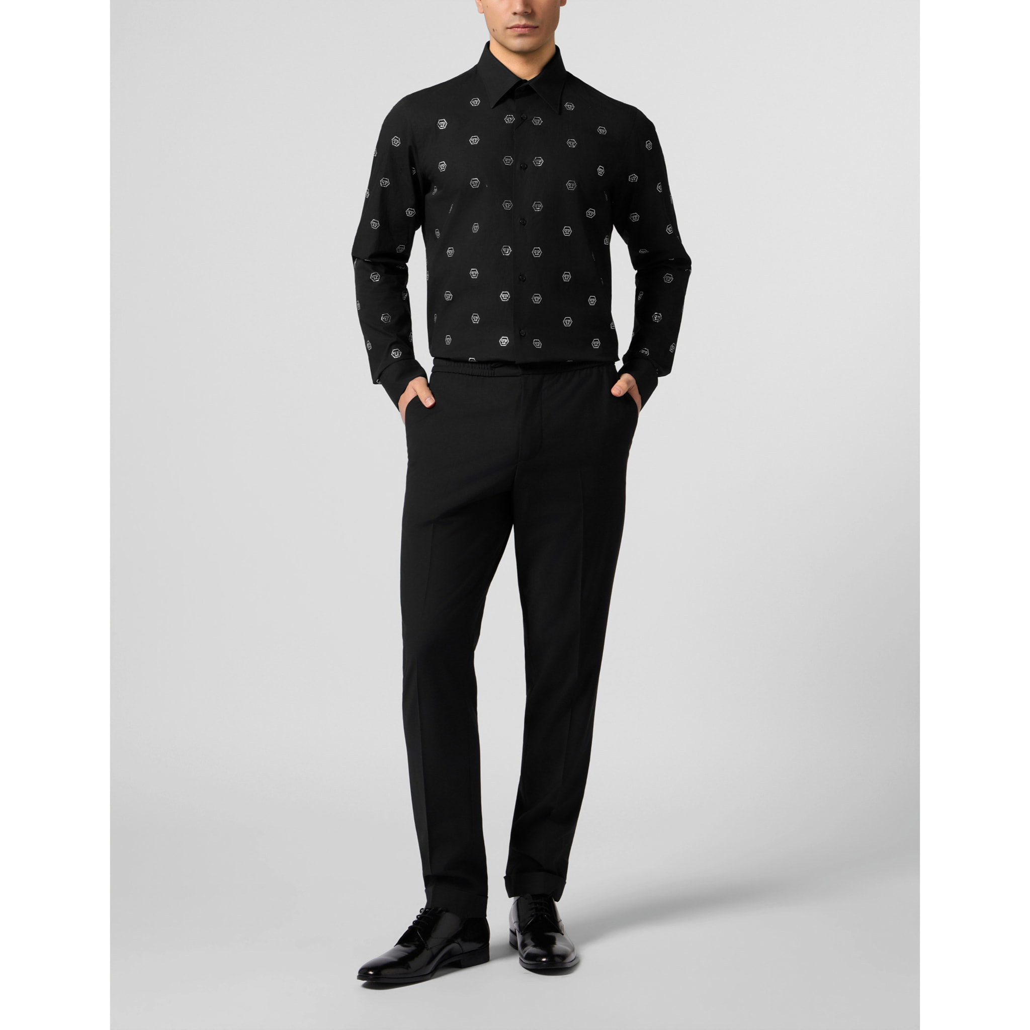 PHILIPP PLEIN Sugar Daddy Cut Shirt Monogram Strass