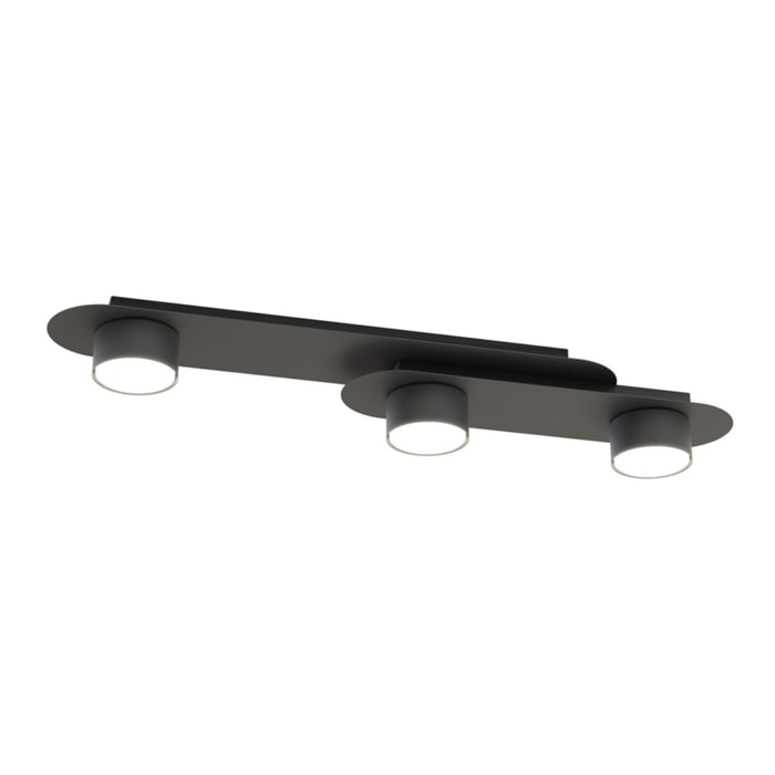 Faretto a soffitto STILO in acciaio nero opaco