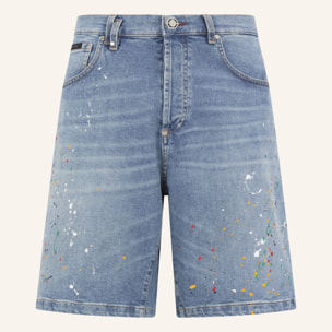 PHILIPP PLEIN Denim Shorts Paint