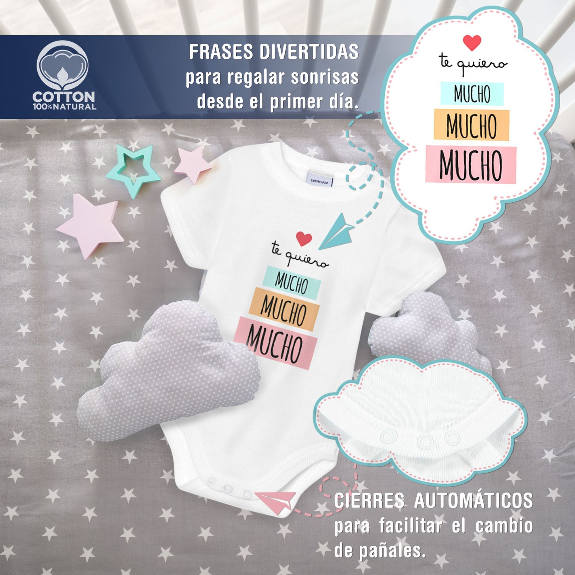 Body bebé personalizado frases algodón