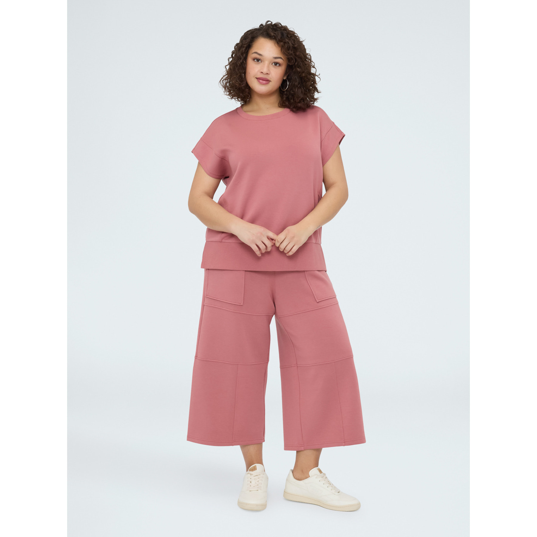 Fiorella Rubino - Pantaloni cropped in scuba - Rosa