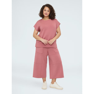 Fiorella Rubino - Pantaloni cropped in scuba - Rosa