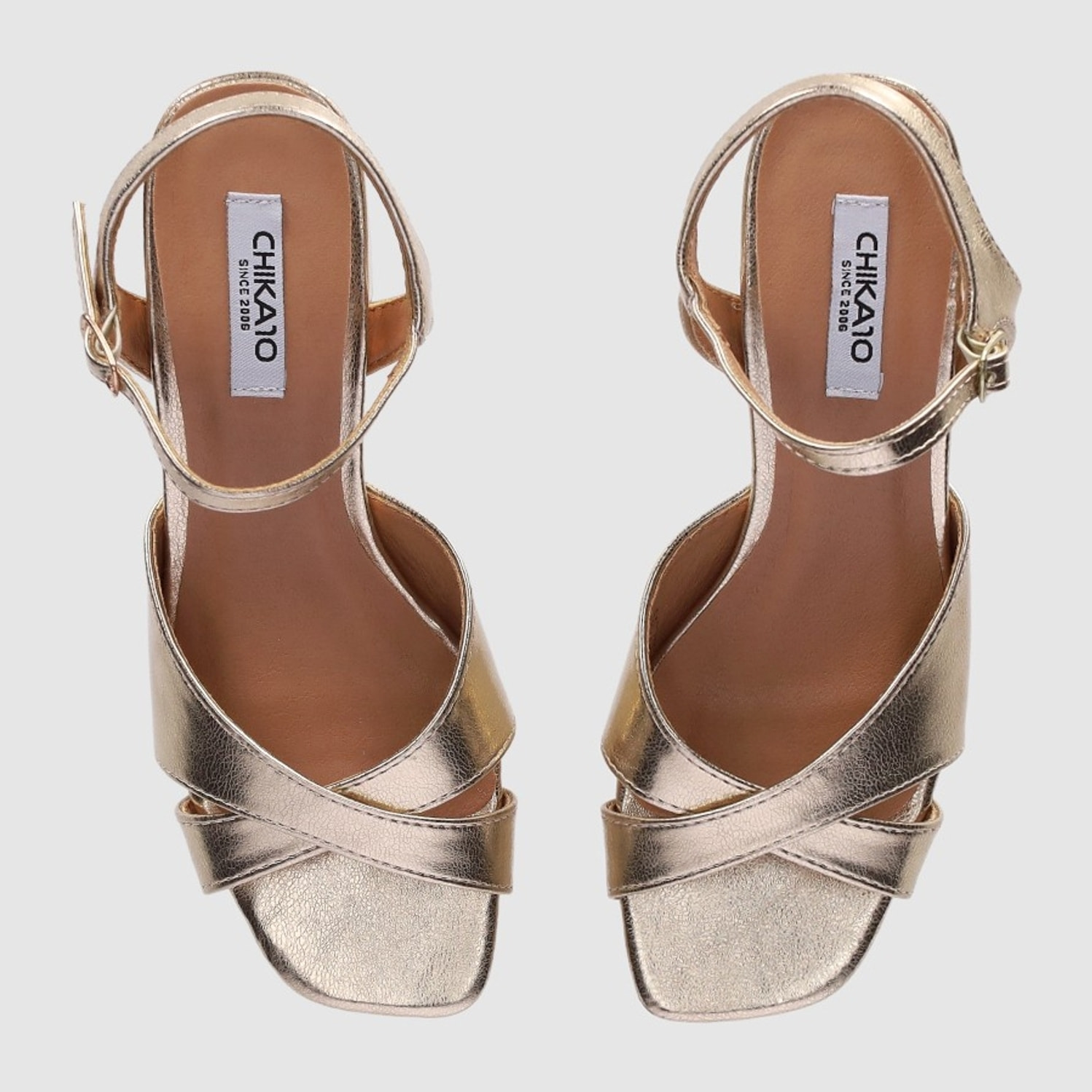 Sandalias - Oro - Tacón: 8 cm