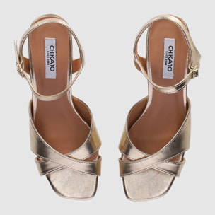 Sandalias - Oro - Tacón: 8 cm