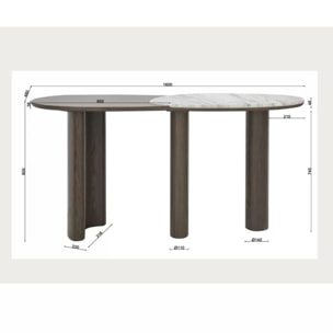 Console Suri 160x81cm Kare Design