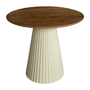 Table d'appoint en bois de manguier et pieds en métal écru FJORD