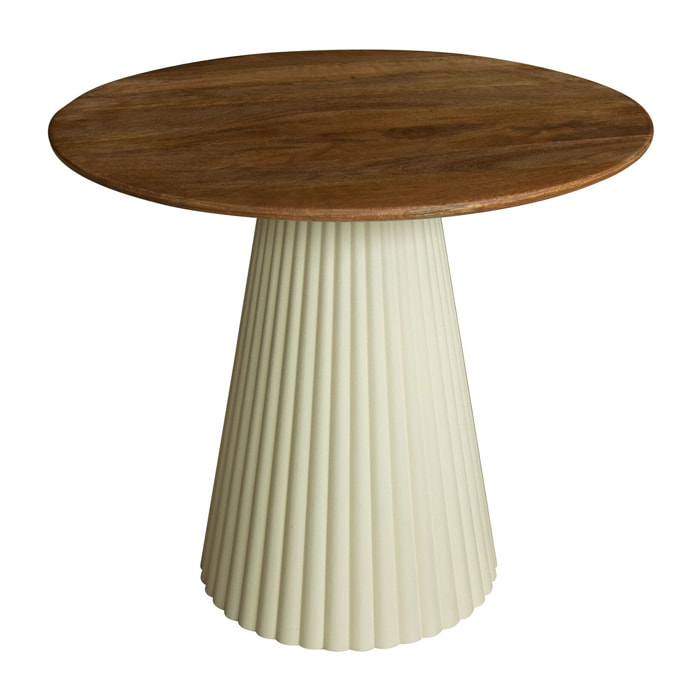 Table d'appoint en bois de manguier et pieds en métal écru FJORD