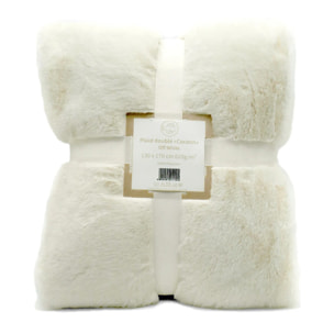 Plaid imitation "Lapin" - Cocoon Off White - 130x170cm - 610g/m²