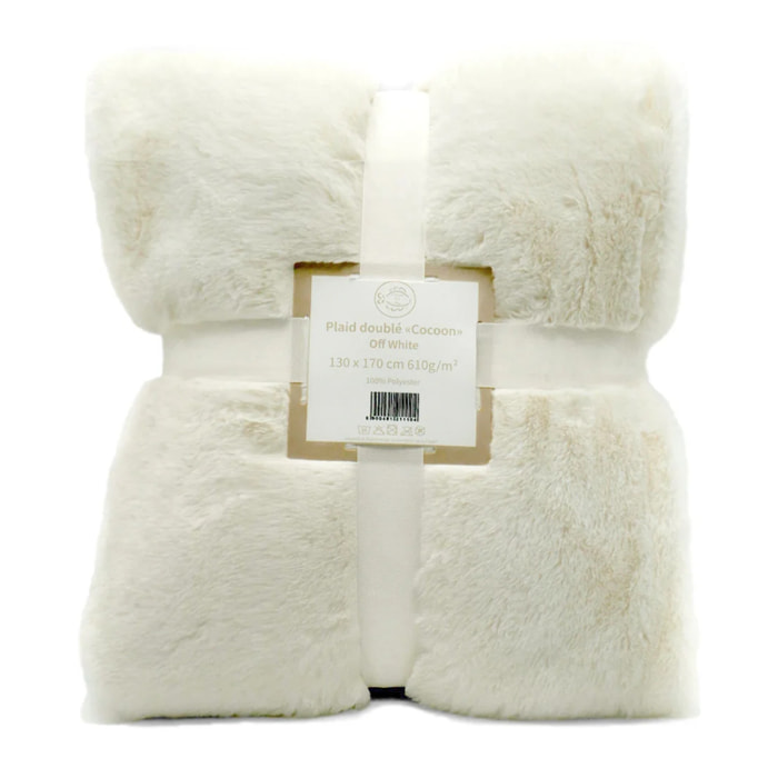Plaid imitation "Lapin" - Cocoon Off White - 130x170cm - 610g/m²
