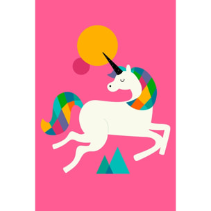 Tableau licorne rose Toile imprimée