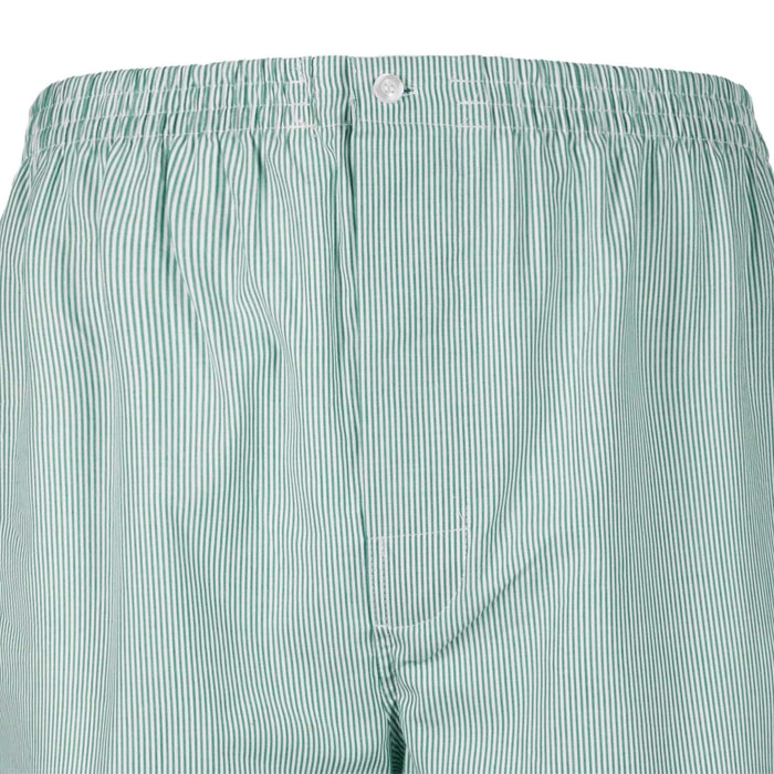 PANTALONE GRINO cotone riga verde e bianca