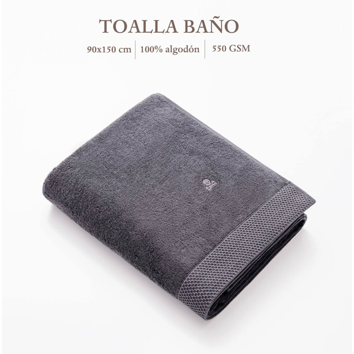 Toalla de baño nidus 90x150 gris scalpers home