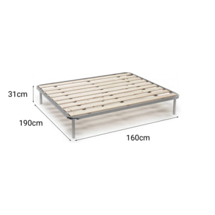 Rete letto matrimoniale Aleck, Rete ortopedica a doghe piallate, 100% Made in Italy, Cm 160x190h 31