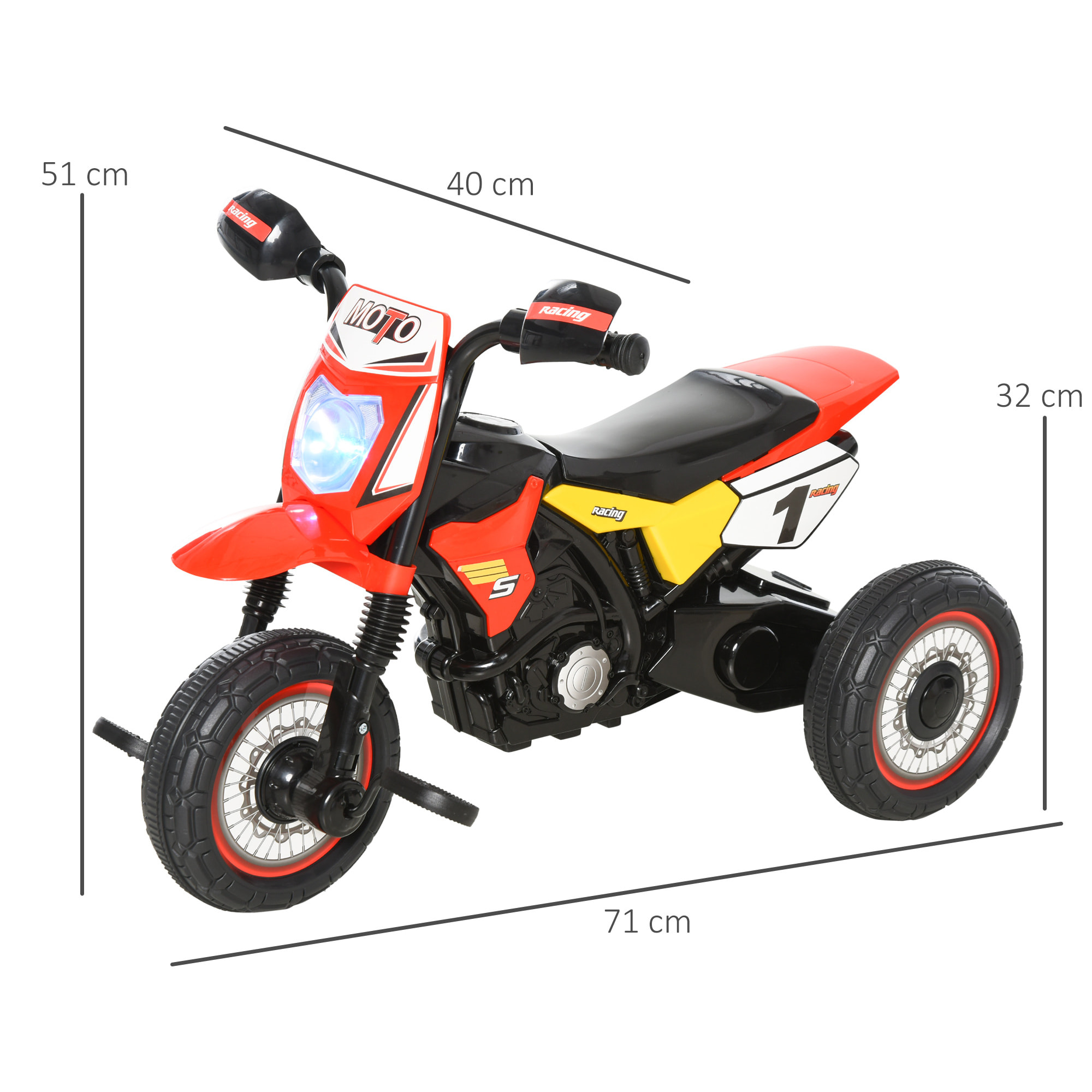 Moto Infantil con 3 Ruedas Rojo